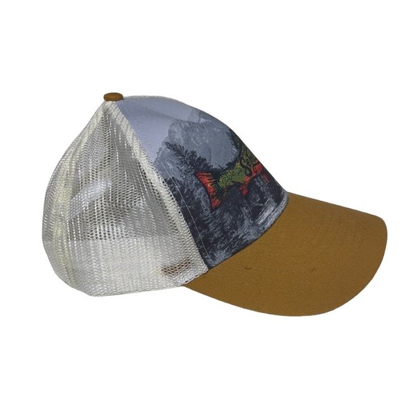 Southern Fried Cotton‎ Fish Designed Mens Hat Mesh Trucker Adjustable Brown - Picture 5 of 8